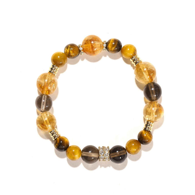 Manifest Strength |Tiger’s Eye & Smoky Quartz Bracelet(10mm)