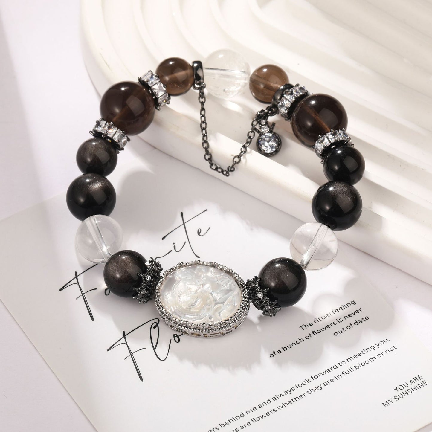 Protection Bracelet | Smoky Quartz&Silver Obsidian(10mm)