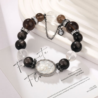 Protection Bracelet | Smoky Quartz&Silver Obsidian(10mm)