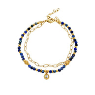 Wisdom in Blue ｜ Lapis Lazuli Bracelet for Intuition & Clarity（Adjustable） - MOONQUIET