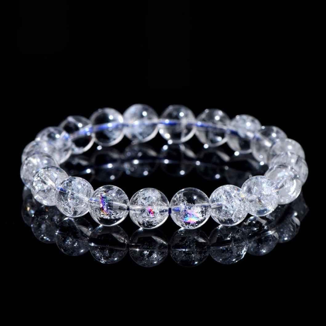 White Azeztulite Crystal Bracelet – Spiritual Growth（8-12mm）