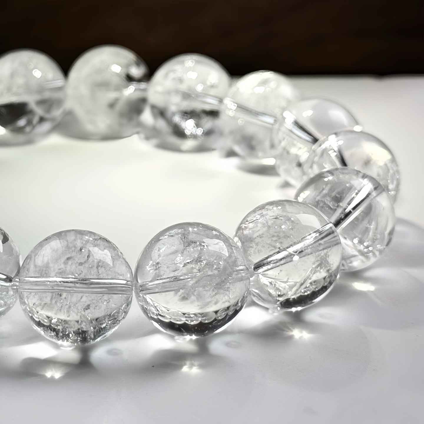 White Azeztulite Crystal Bracelet – Spiritual Growth（8-12mm）