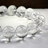 White Azeztulite Crystal Bracelet – Spiritual Growth（8-12mm） - MOONQUIET