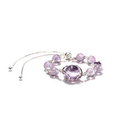 Astrologer’s Soul Bond – The Amethyst Rabbit Hair Crystal Bracelet（Adjustable） - MOONQUIET