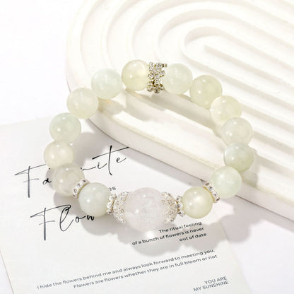 Moonlit Serenity｜White Moonstone&White Azeztulite Bracelet(12+16mm)