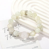 Moonlit Serenity｜White Moonstone&White Azeztulite Bracelet(12+16mm) - MOONQUIET