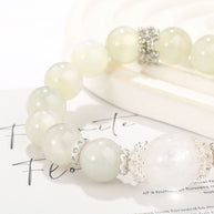 Moonlit Serenity｜White Moonstone&White Azeztulite Bracelet(12+16mm) - MOONQUIET