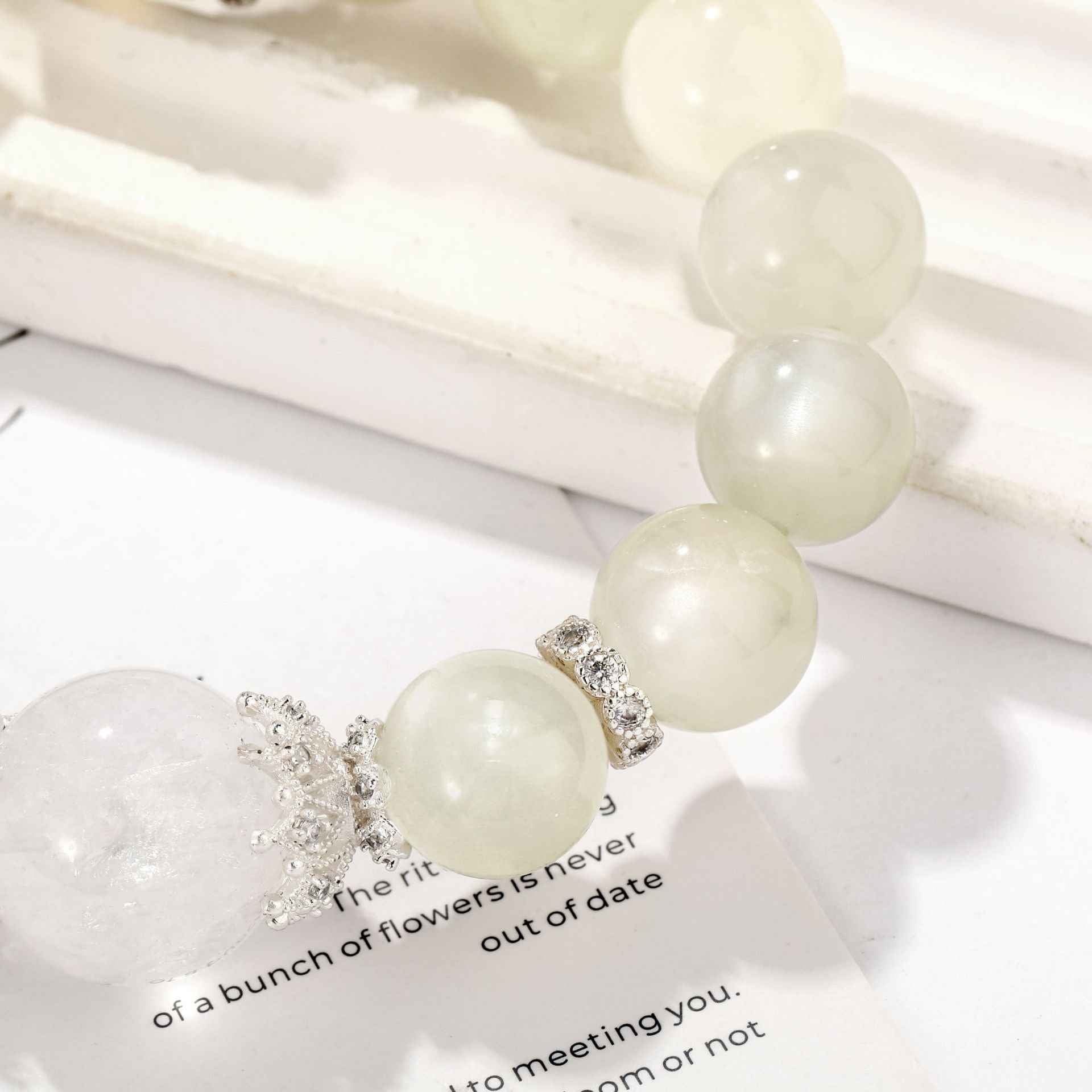 Moonlit Serenity｜White Moonstone&White Azeztulite Bracelet(12+16mm)
