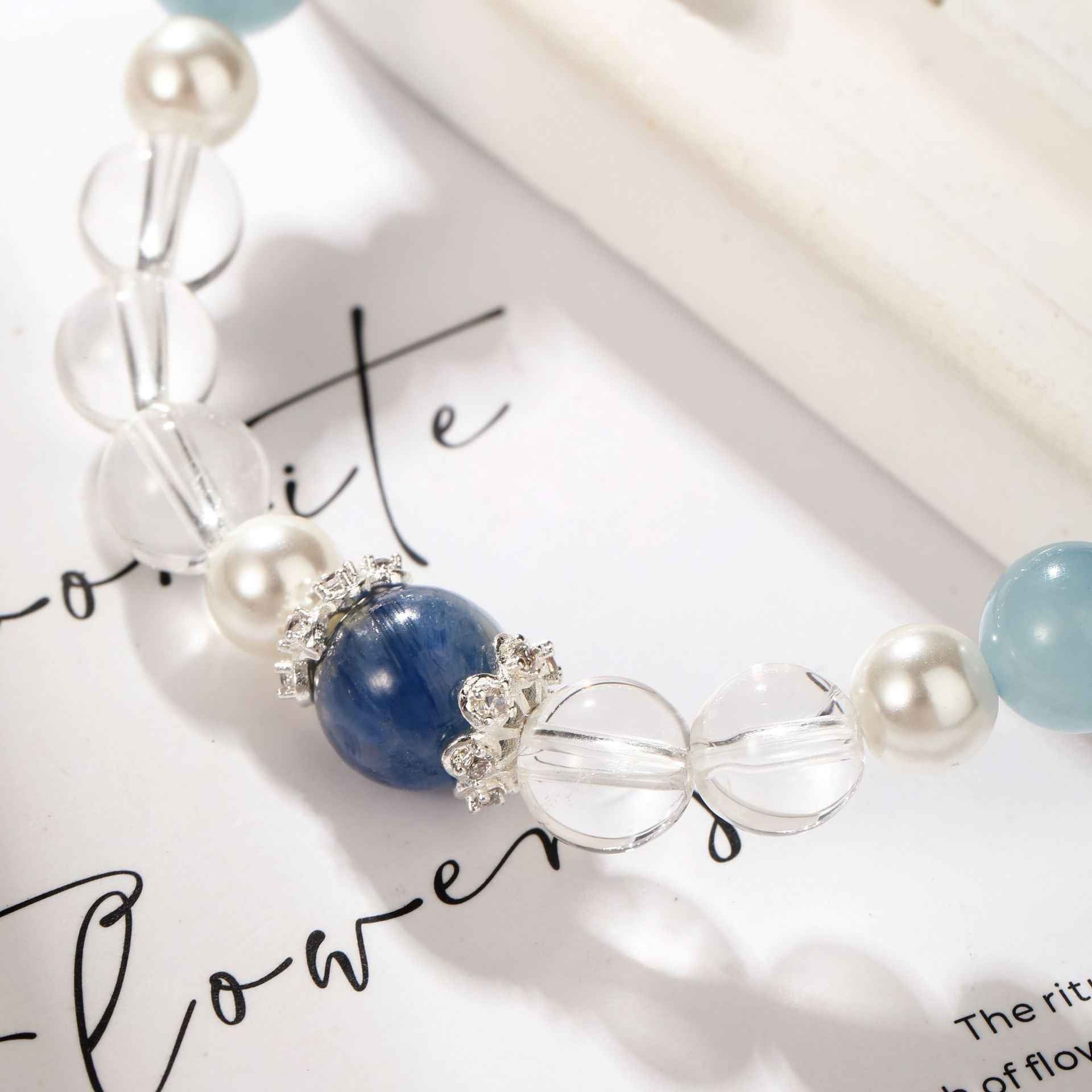 Blue Ocean Tide｜Clear Quartz&Aquamarine Crystal Bracelet(7+8mm)