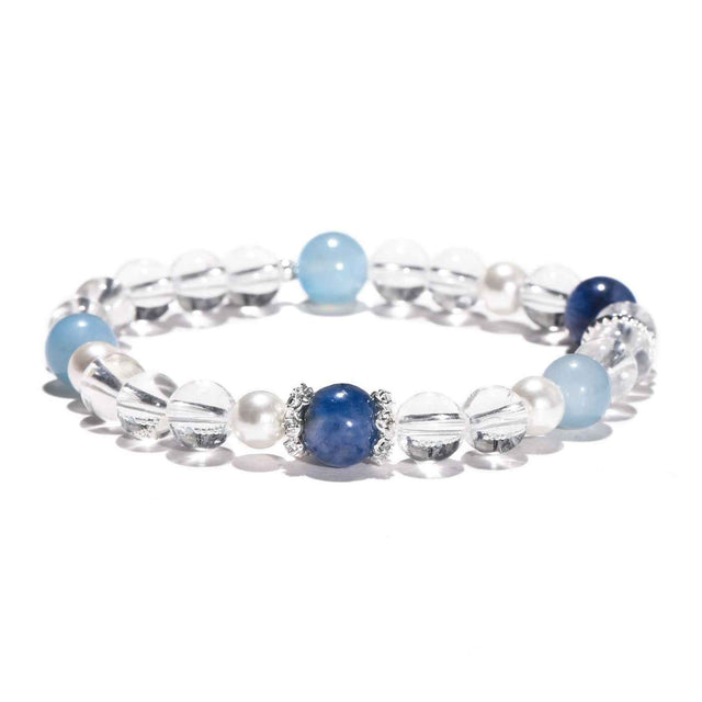 Blue Ocean Tide｜Clear Quartz&Aquamarine Crystal Bracelet(7+8mm)