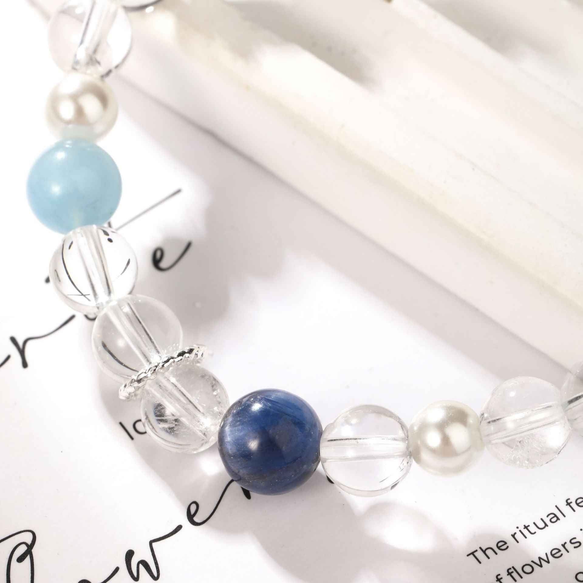 Blue Ocean Tide｜Clear Quartz&Aquamarine Crystal Bracelet(7+8mm)