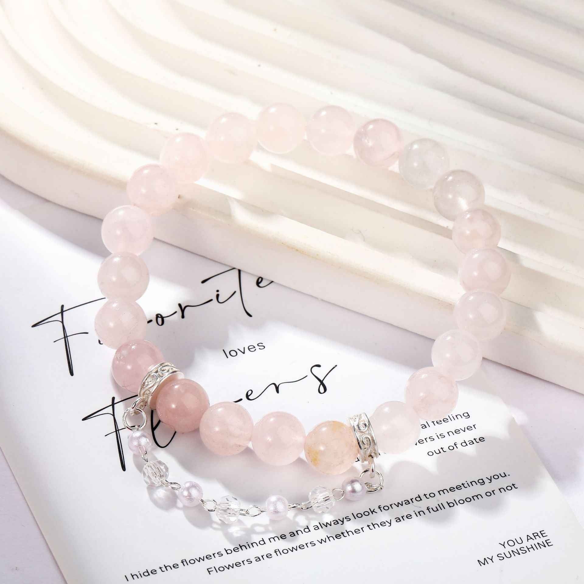 Glamour Sparkle ｜Lepidolite Rose Quartz Bracelet（8mm）