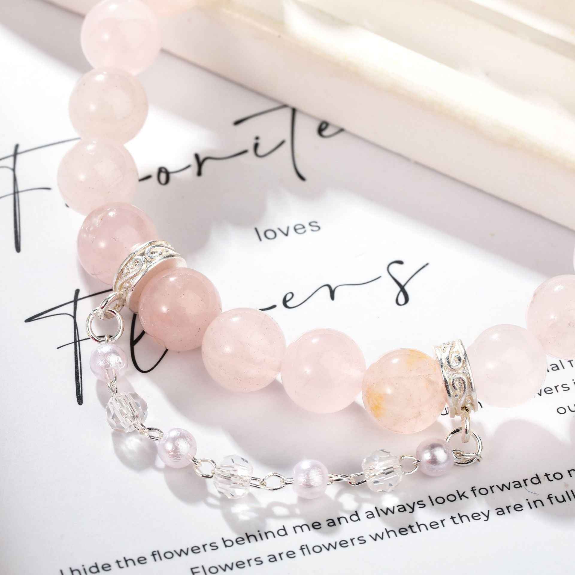 Glamour Sparkle ｜Lepidolite Rose Quartz Bracelet（8mm）