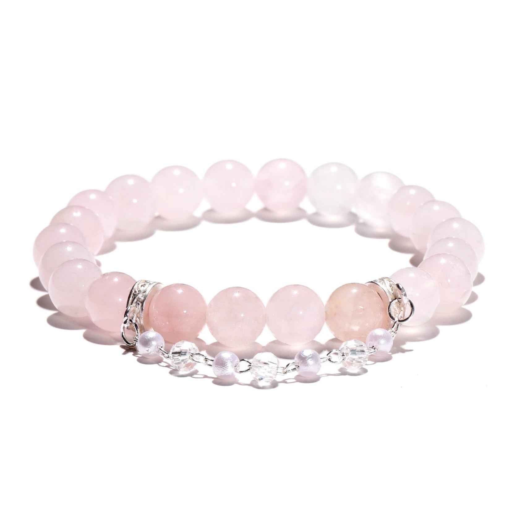 Glamour Sparkle ｜Lepidolite Rose Quartz Bracelet（8mm） - MOONQUIET