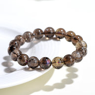 Smoky Azeztulite Bracelet ｜ Grounding & Clarity（8-11mm） - MOONQUIET