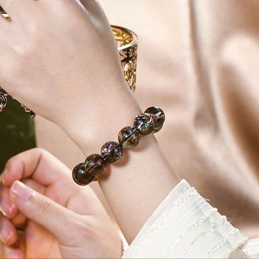 Smoky Azeztulite Bracelet ｜ Grounding & Clarity（8-11mm）