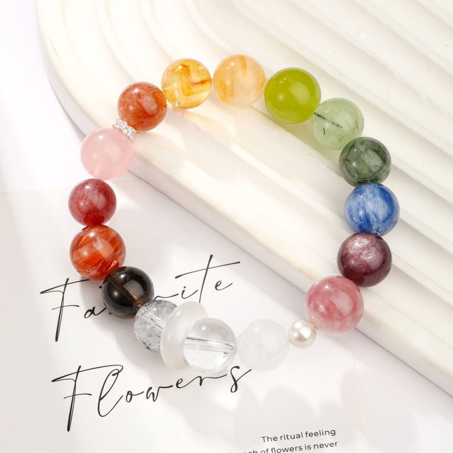 Seven Chakras Crystal Bracelet ｜Energy Flow & Protection（11+12mm）