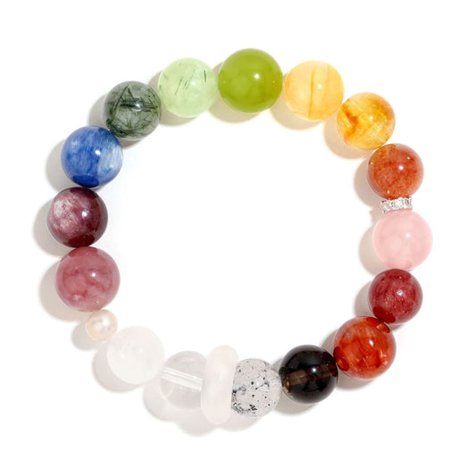 Seven Chakras Crystal Bracelet ｜Energy Flow & Protection（11+12mm）