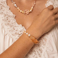 Citrine & Freshwater Pearl Bracelet | Abundance & Joy