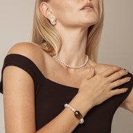 Smoky Quartz & Freshwater Pearl Bracelet | Grounding & Grace