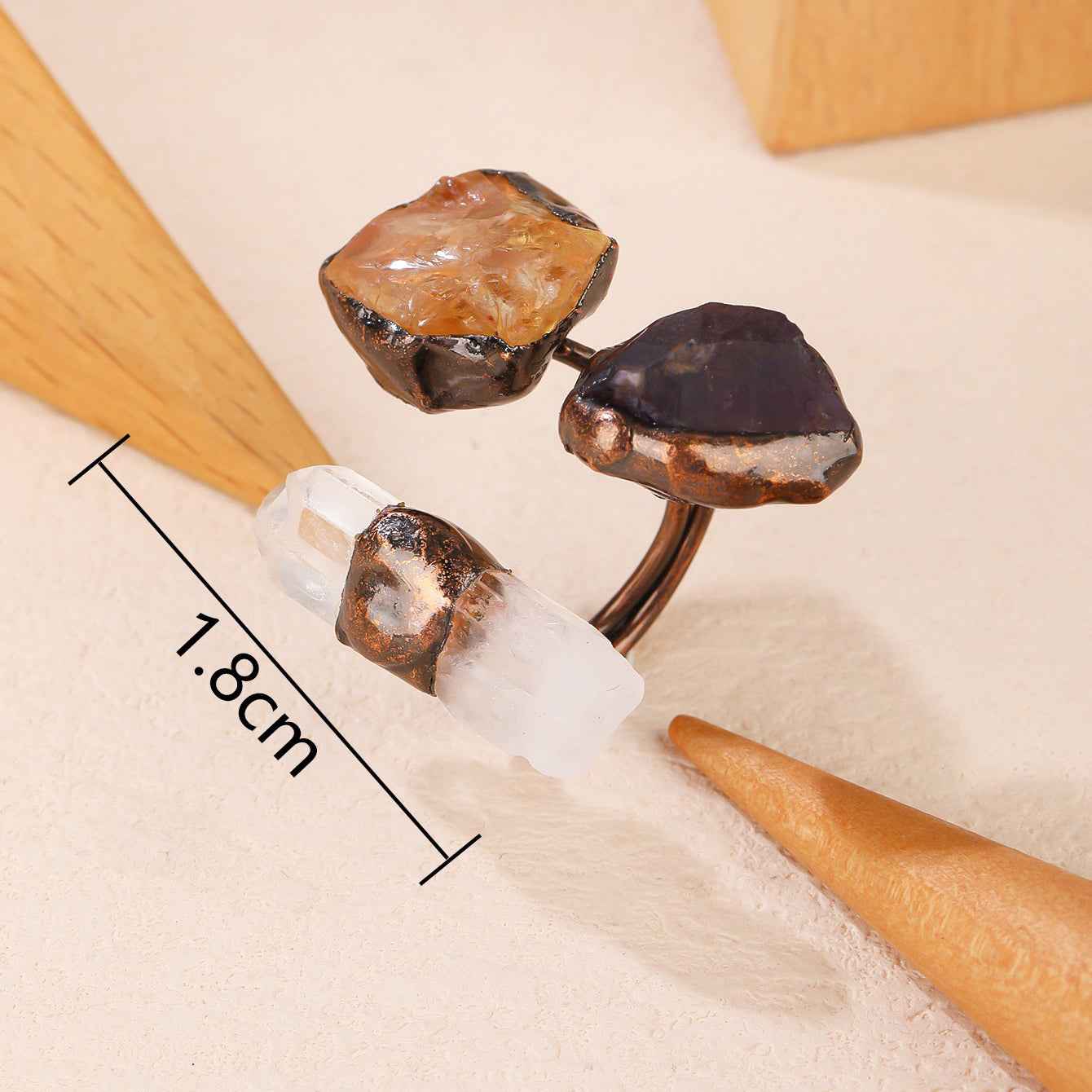 Mystic Trinity Crystal Ring （Adjustable Size）