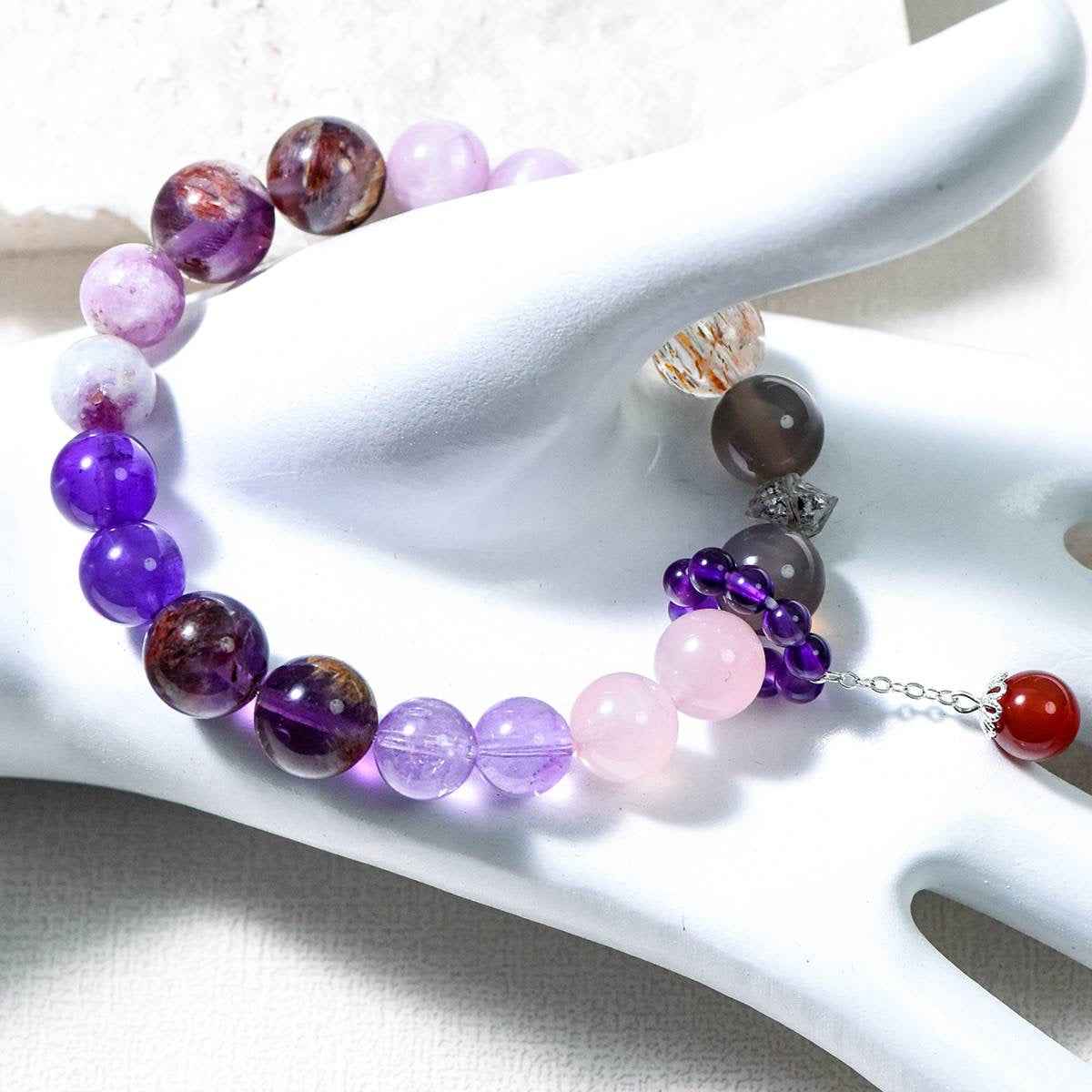 Healing Crystal Bracelet | Amethyst & Quartz for Balance(6-8mm)