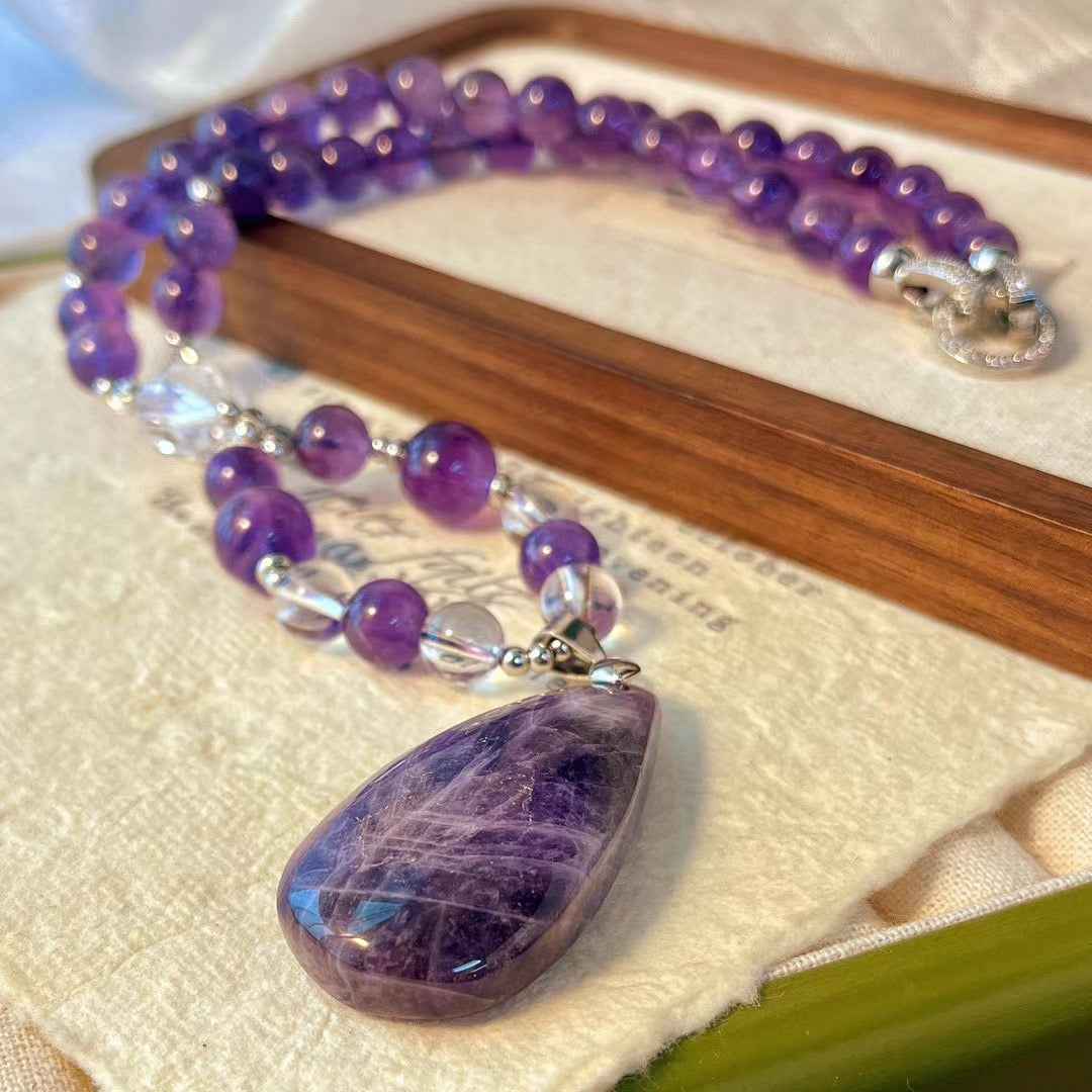 Amethyst Teardrop Necklace | Spiritual Healing & Clarity