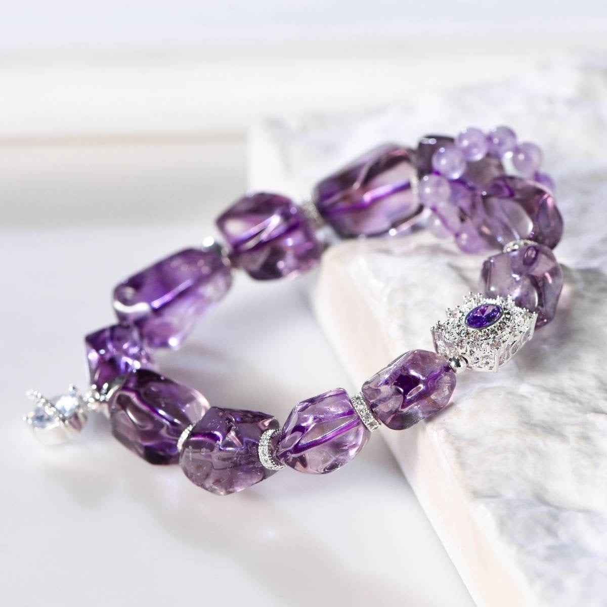 Faceted Amethyst Bracelet｜Clarity & Intuition (11.9mm)