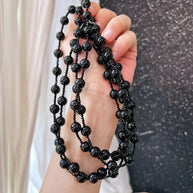 Black Agate Protection Necklace｜Grounded & Calm（2+8mm） - MOONQUIET