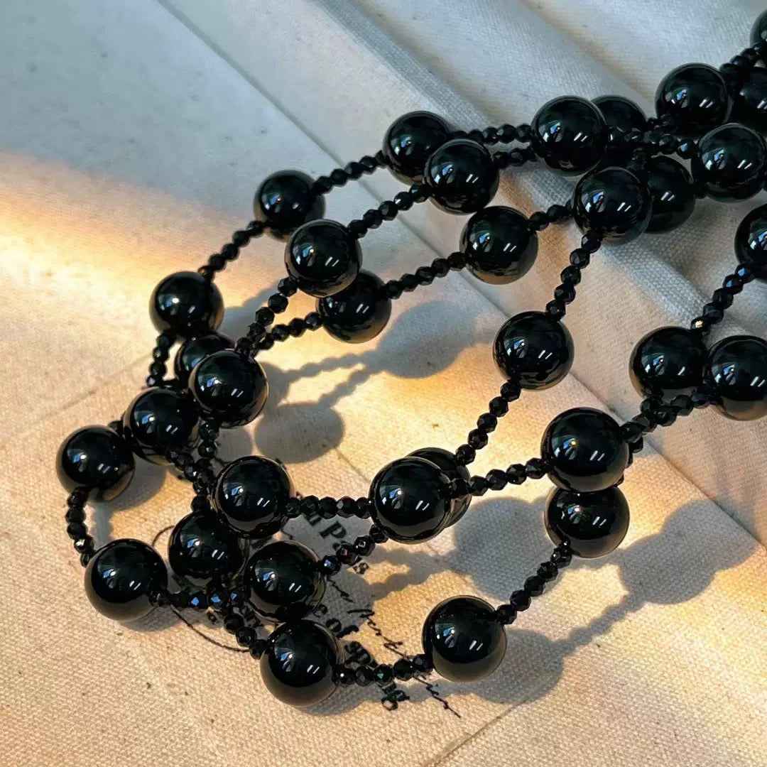Black Agate Protection Necklace｜Grounded & Calm（2+8mm）