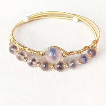 Candy-tone agate bangle, playful and energetic crystal piece