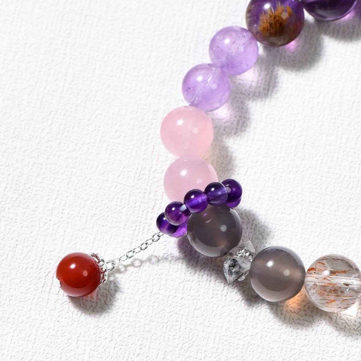Healing Crystal Bracelet | Amethyst & Quartz for Balance(6-8mm)