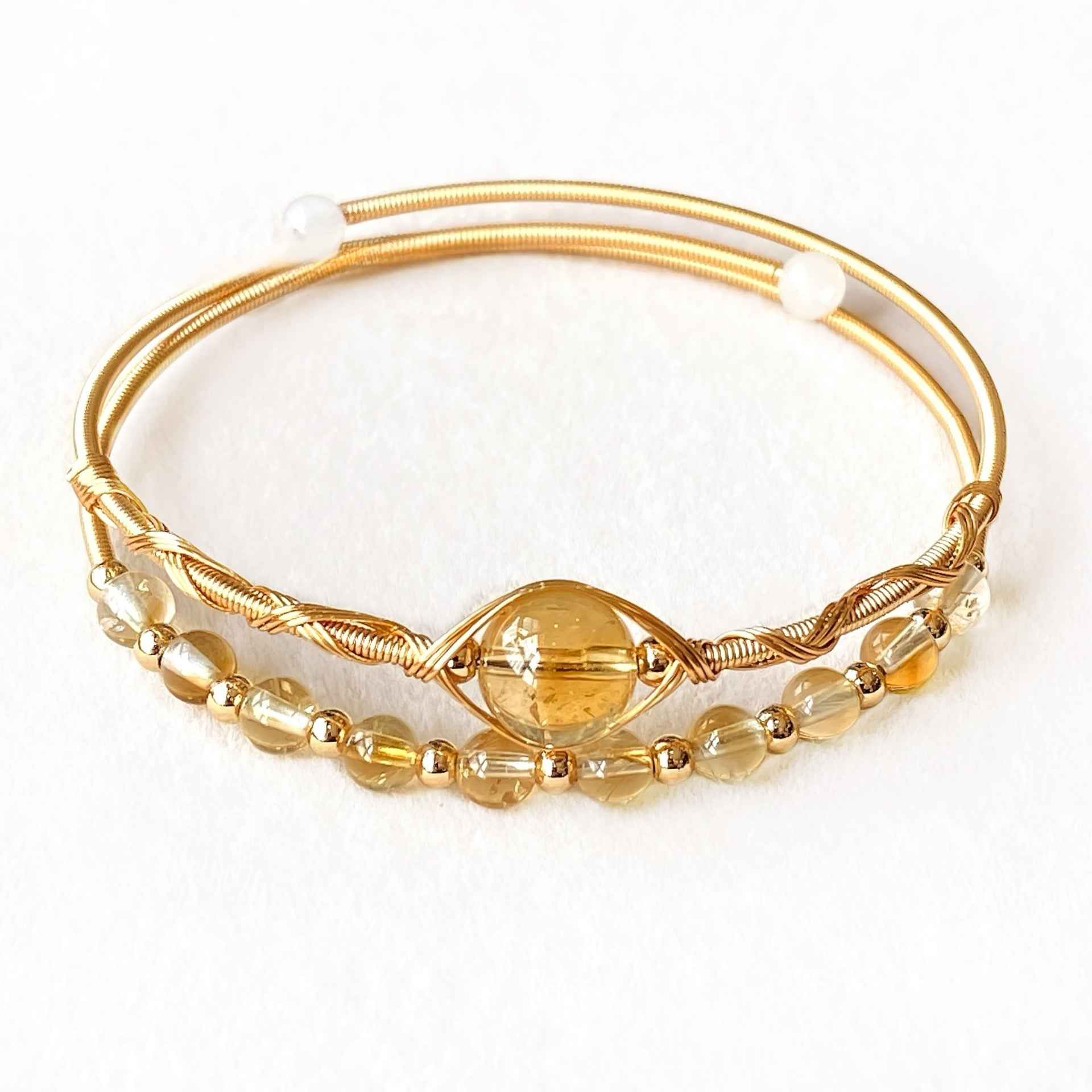 Double Layer Healing Crystal Bangle（Stone Options）