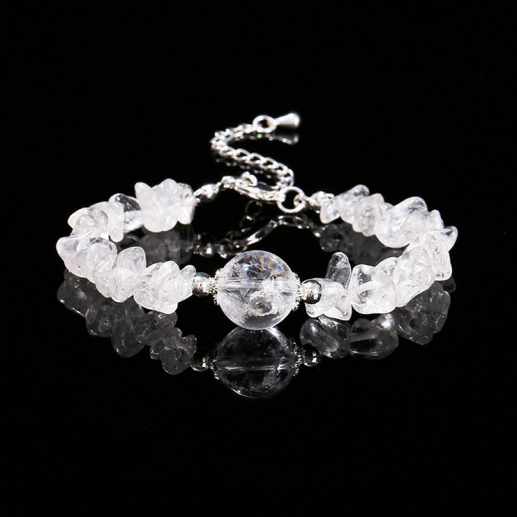 Clear Quartz Chip Bracelet – Amplifies energy, clears negativity, and enhances clarity.