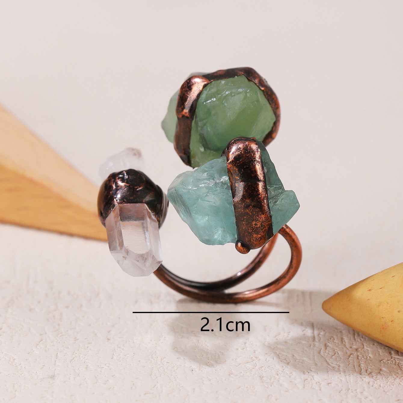 Mystic Trinity Crystal Ring （Adjustable Size）