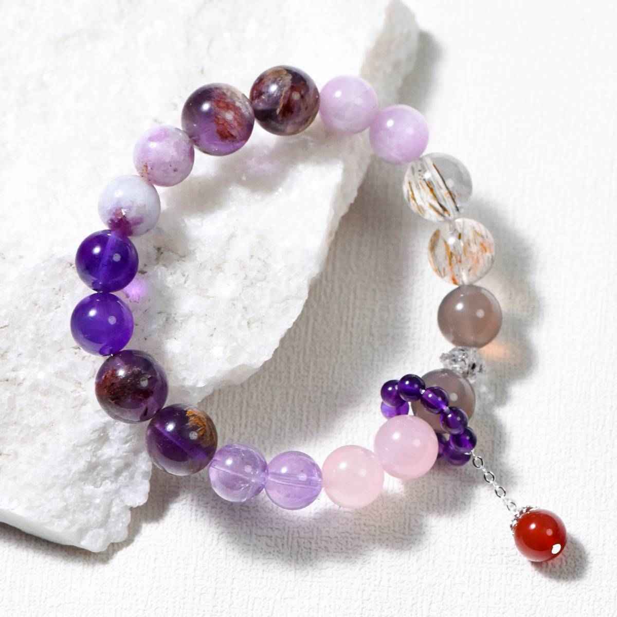 Healing Crystal Bracelet | Amethyst & Quartz for Balance(6-8mm)