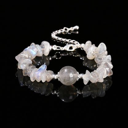 Gray Moonstone Chip Bracelet – Enhances emotional balance and supports inner wisdom.