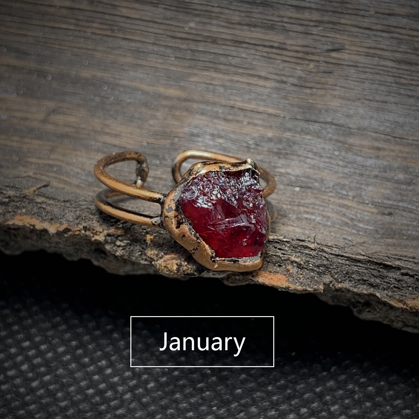 Garnet Ring for vitality and security