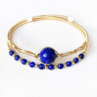 Double Layer Healing Crystal Bangle（Stone Options） - MOONQUIET