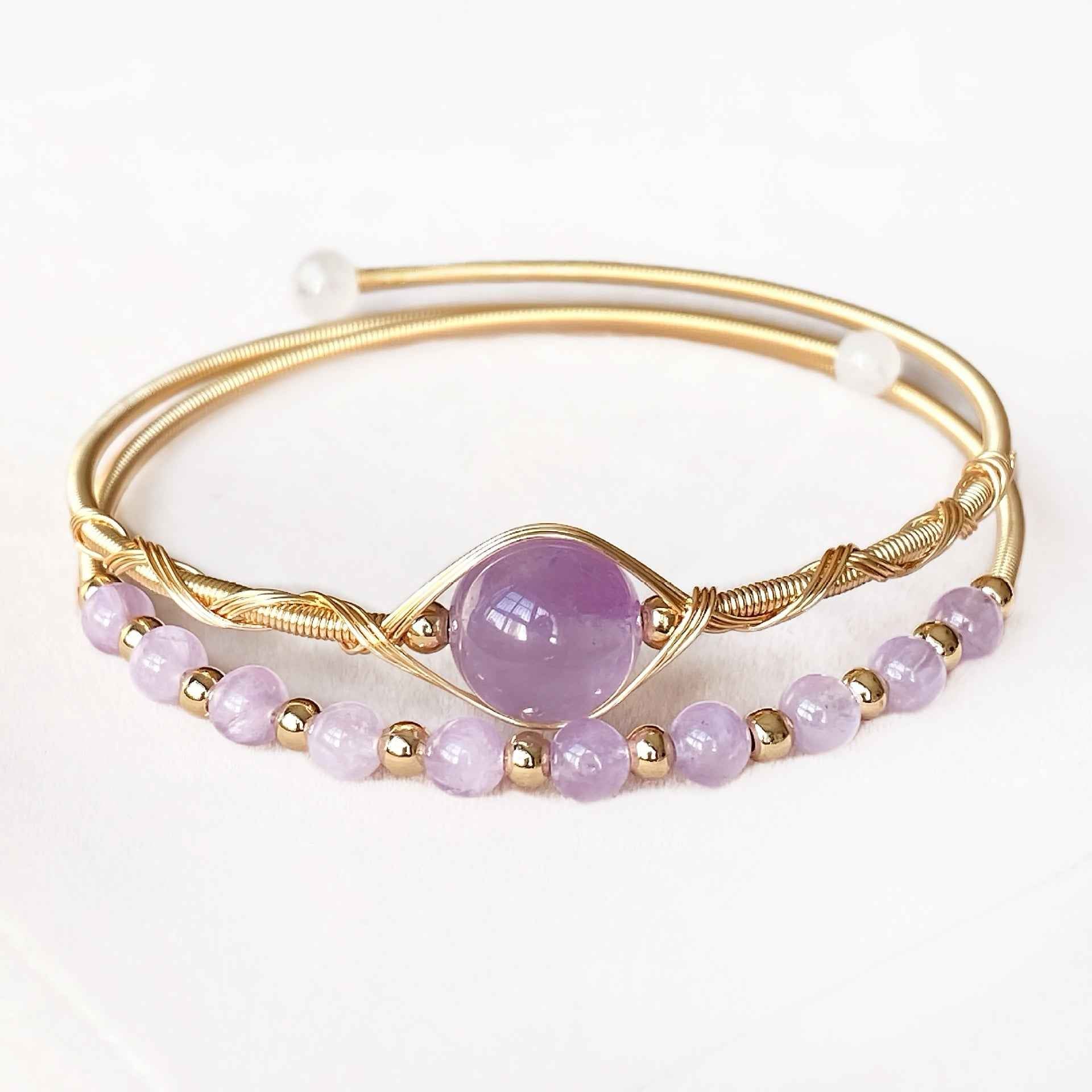 Double Layer Healing Crystal Bangle（Stone Options）