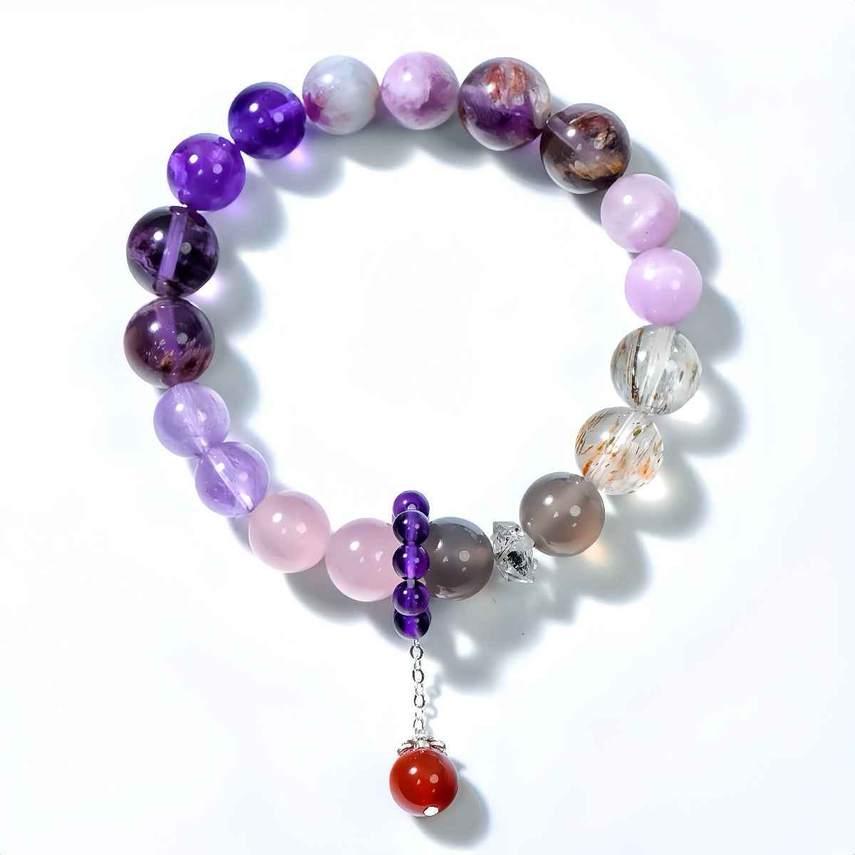 Healing Crystal Bracelet | Amethyst & Quartz for Balance(6-8mm)