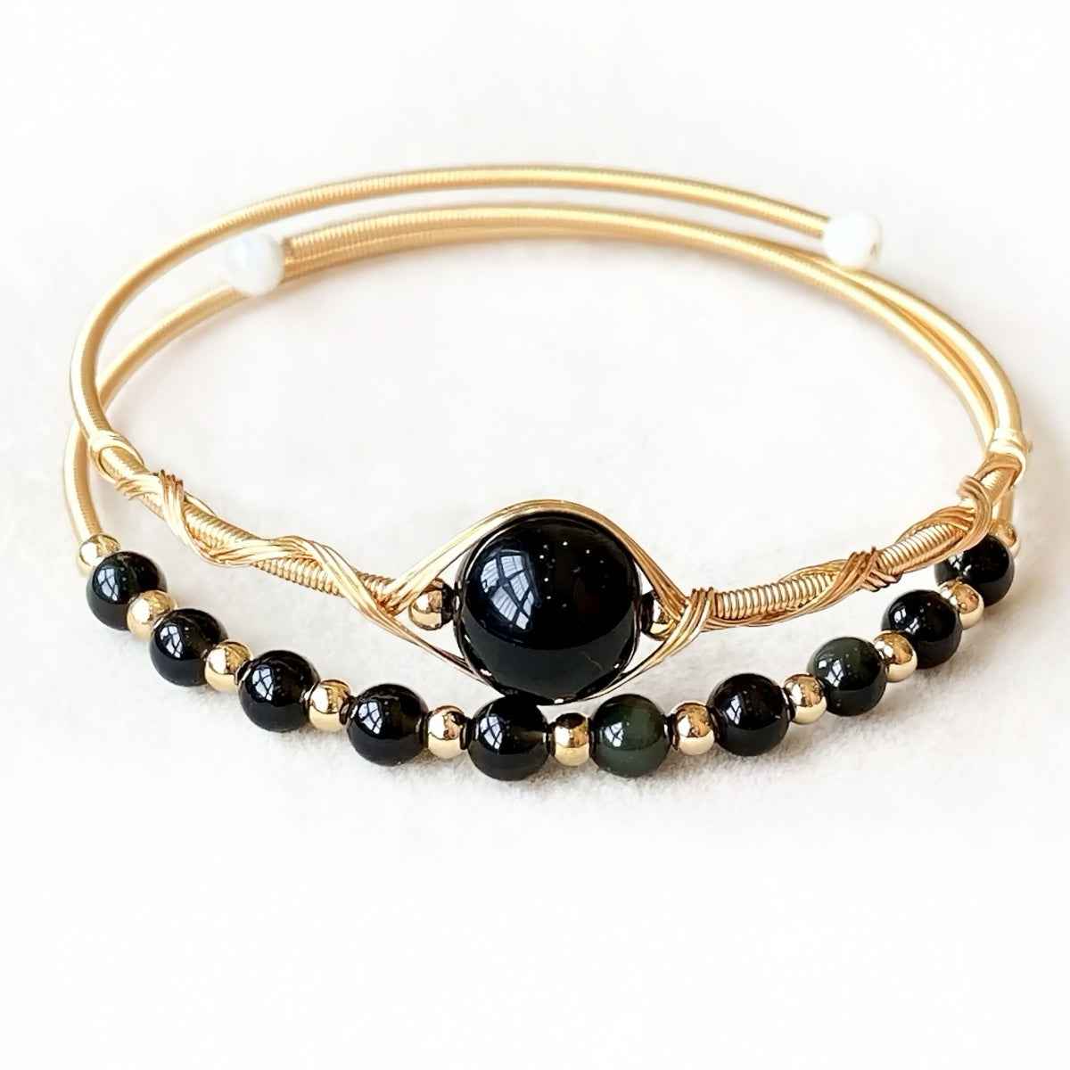 Double Layer Healing Crystal Bangle（Stone Options）