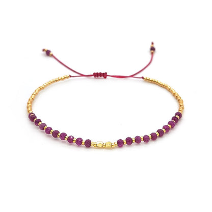 Deep pink tourmaline bracelet, adjustable and feminine