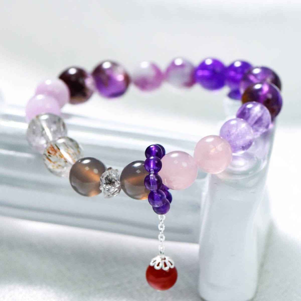 Healing Crystal Bracelet | Amethyst & Quartz for Balance(6-8mm)