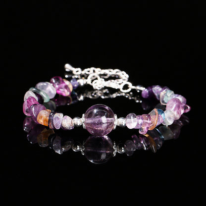 Rainbow Fluorite Chip Bracelet – Improves focus, clears the mind, and supports decision-making.