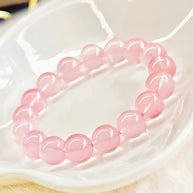 Star Rose Quartz Bracelet | Heart Healing & Love Attraction（8-12mm） - MOONQUIET