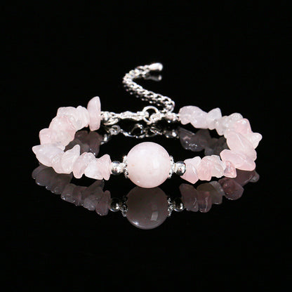 Rose Quartz Chip Bracelet – Promotes love, emotional healing, and self-compassion.