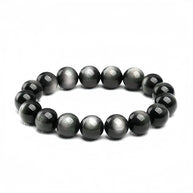 Silver Sheen Obsidian bracelet with metallic glow
