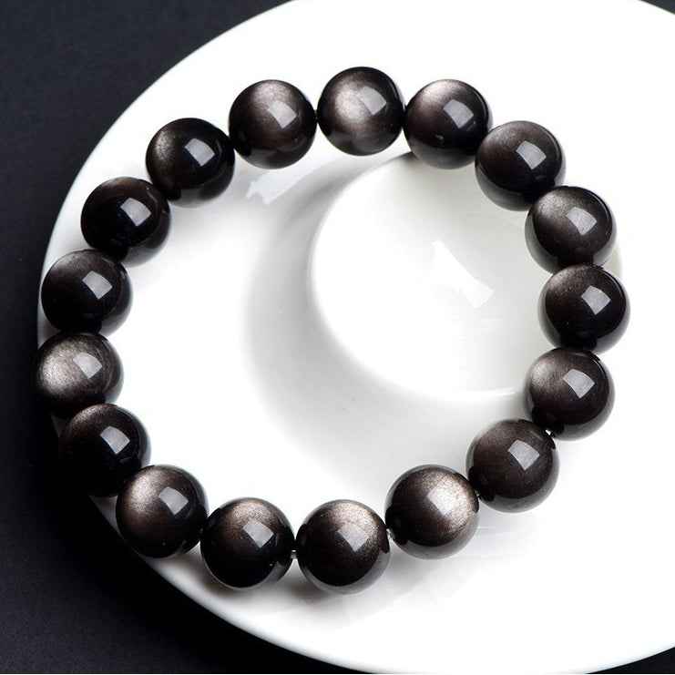 Silver Sheen Obsidian Protection Bracelet (6-16MM)