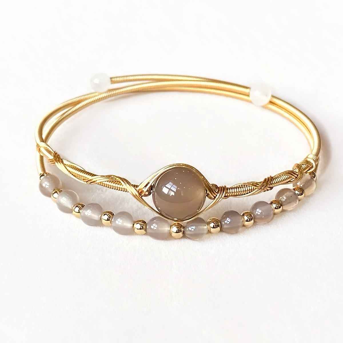 Double Layer Healing Crystal Bangle（Stone Options）
